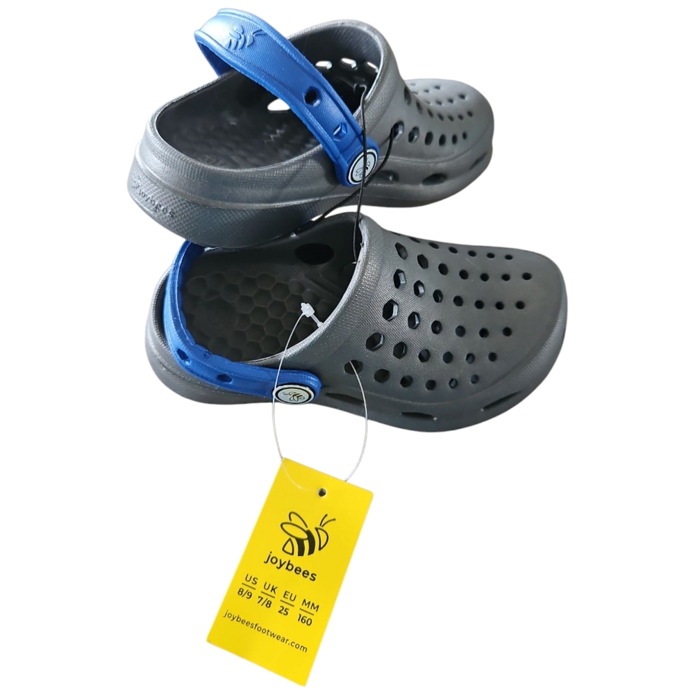Joybees Size‎ 8 / 9 New Boy's Clogs In Gray and Blue